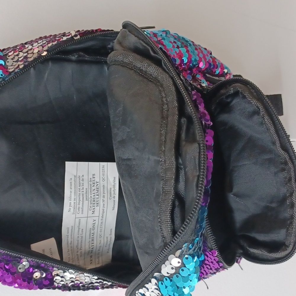 Sequin Backpack - Multicolor Stylelabgirl.com Small Fake Leather Straps NWOT - Picture 6 of 6
